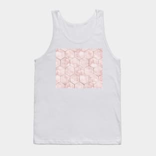 Cloudy pink marble hexagons Tank Top